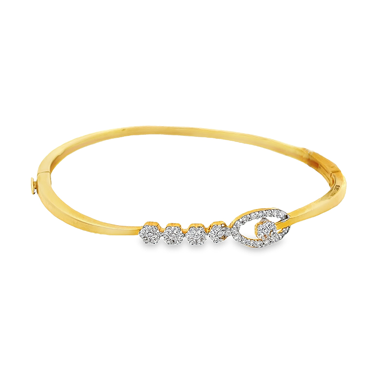 22K Gold and CZ Fashion Bangle